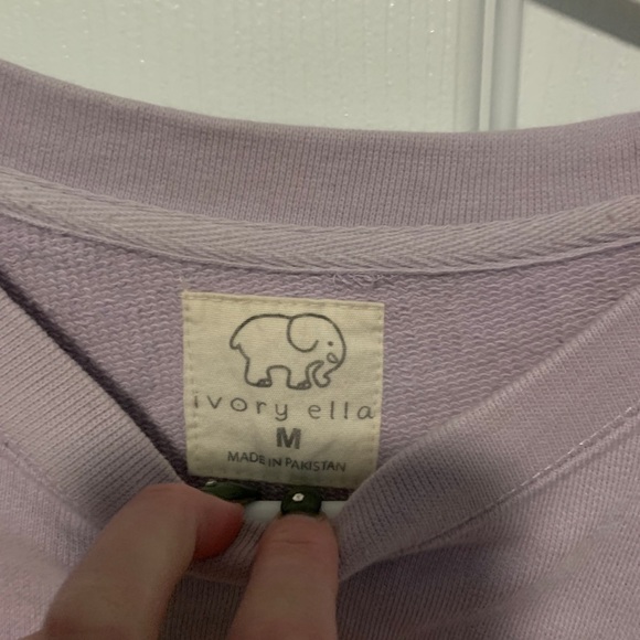 Ivory Ella Lilac Crew Sweatshirt - Picture 2 of 4